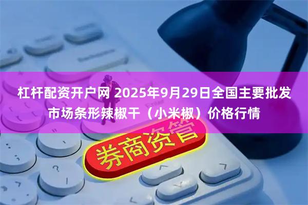 杠杆配资开户网 2025年9月29日全国主要批发市场条形辣椒干（小米椒）价格行情